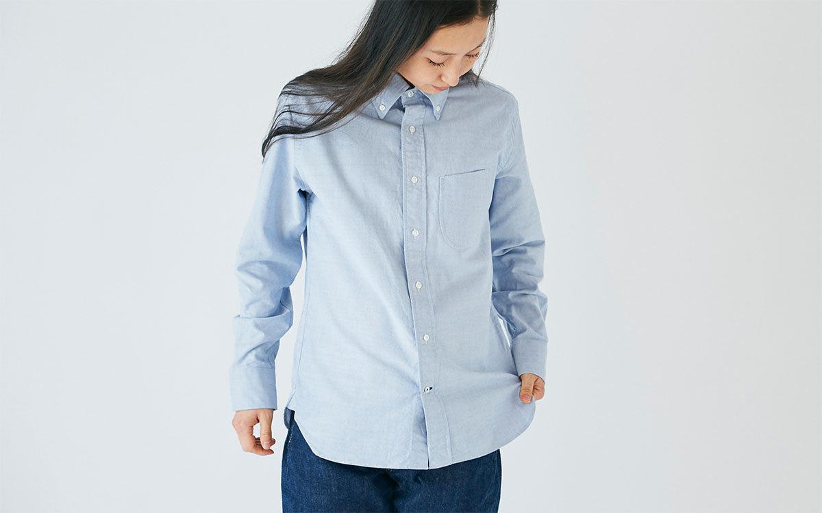HANDROOM ボタンダウンシャツ ブルー｜unisex 5size
