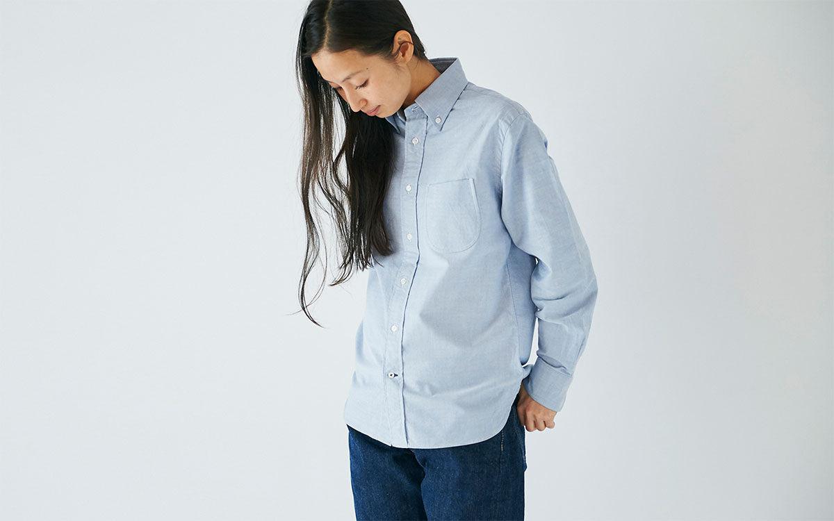 HANDROOM ボタンダウンシャツ ブルー｜unisex 5size