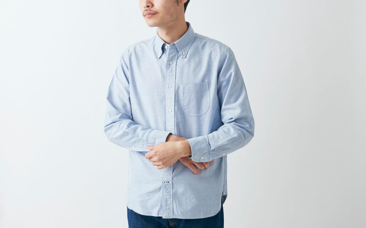 HANDROOM ボタンダウンシャツ ブルー｜unisex 5size