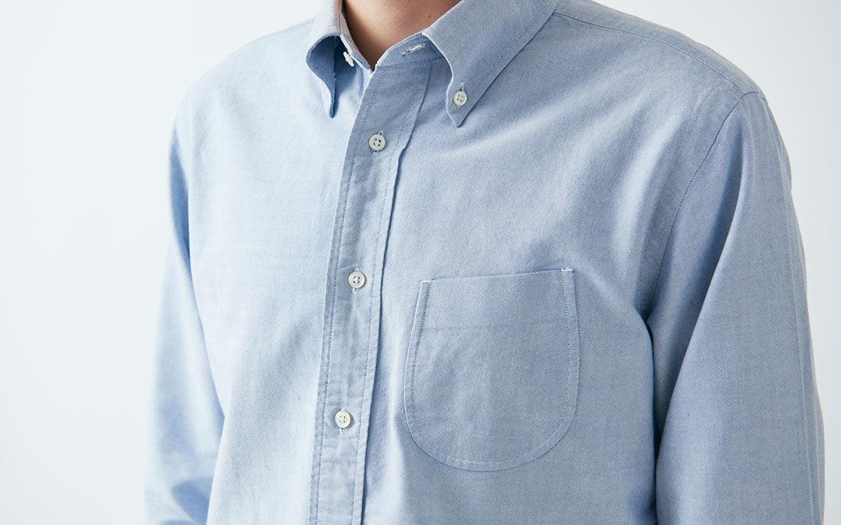 HANDROOM ボタンダウンシャツ ブルー｜unisex 5size