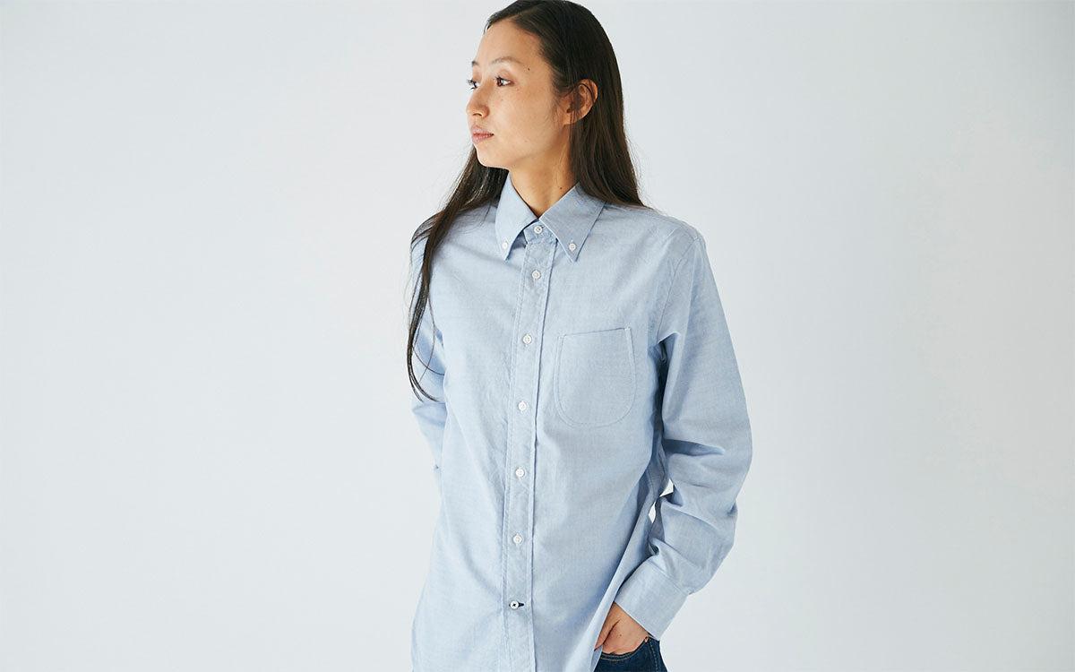 HANDROOM ボタンダウンシャツ ブルー｜unisex 5size