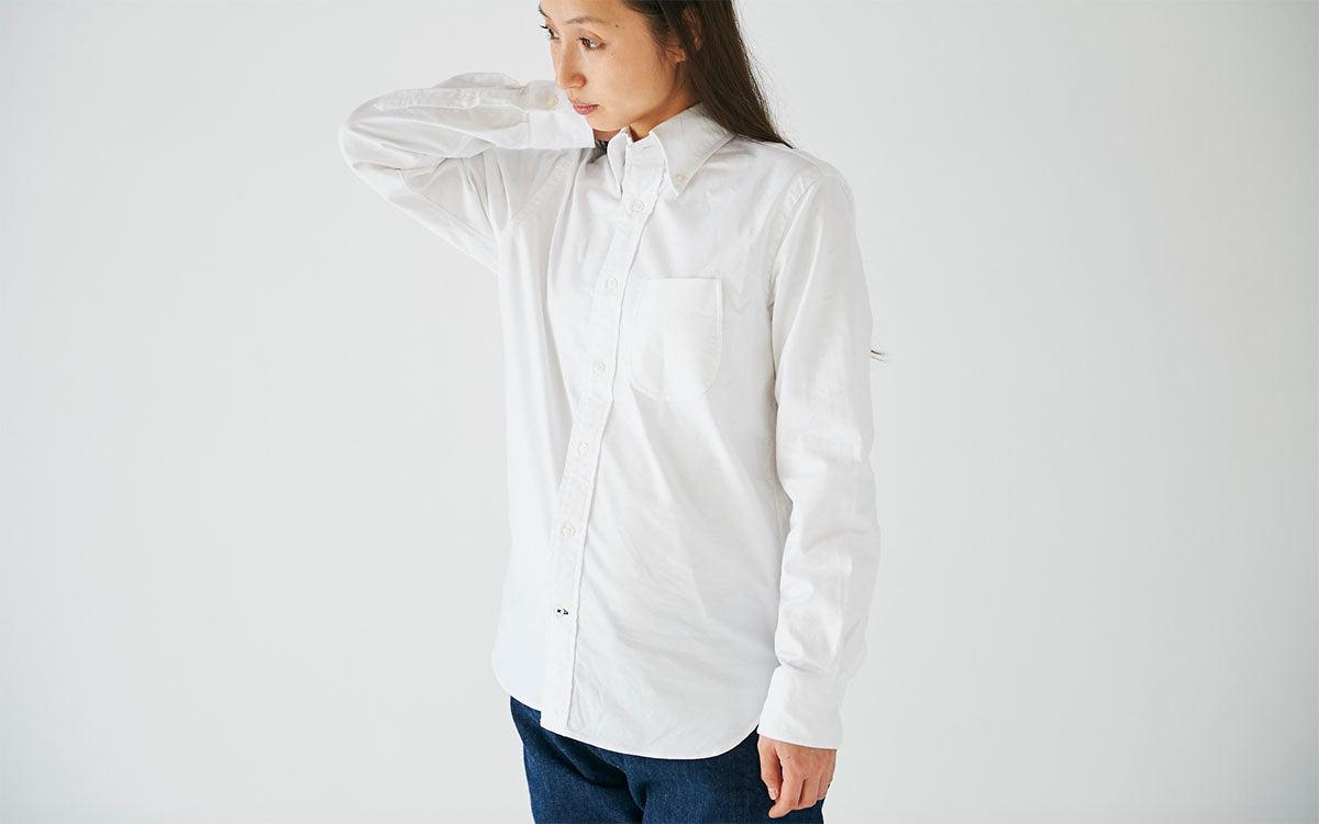 HANDROOM ボタンダウンシャツ ホワイト｜unisex 5size