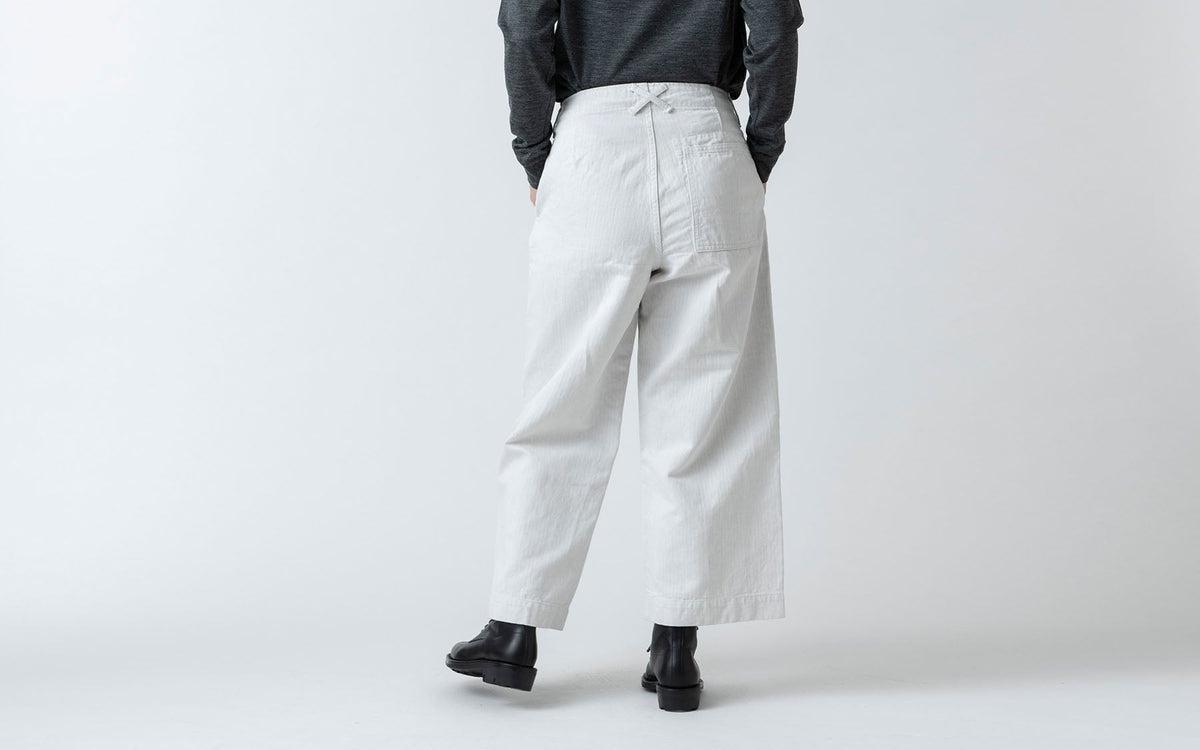 HANDROOM WOMEN'S コットンリネンヘリンボーンパンツ offwhite｜ladies｜4size