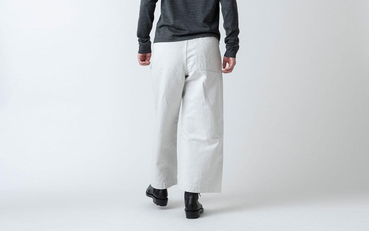 HANDROOM WOMEN'S コットンリネンヘリンボーンパンツ offwhite｜ladies｜4size