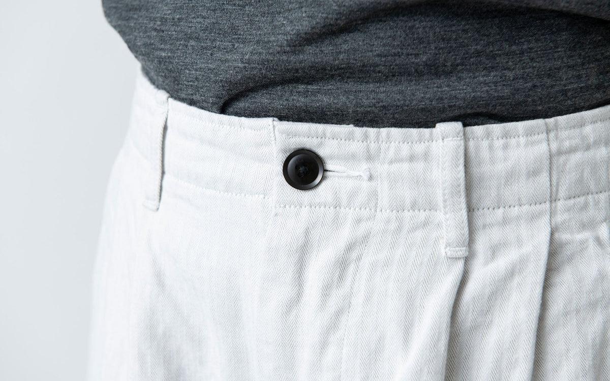 HANDROOM WOMEN'S コットンリネンヘリンボーンパンツ offwhite｜ladies｜4size