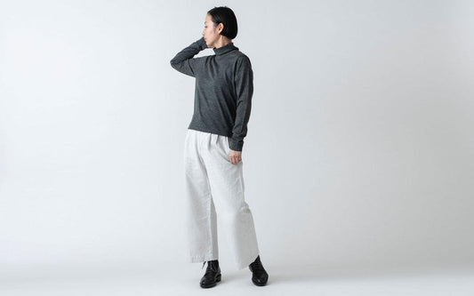 HANDROOM WOMEN'S コットンリネンヘリンボーンパンツ offwhite|ladies|4size