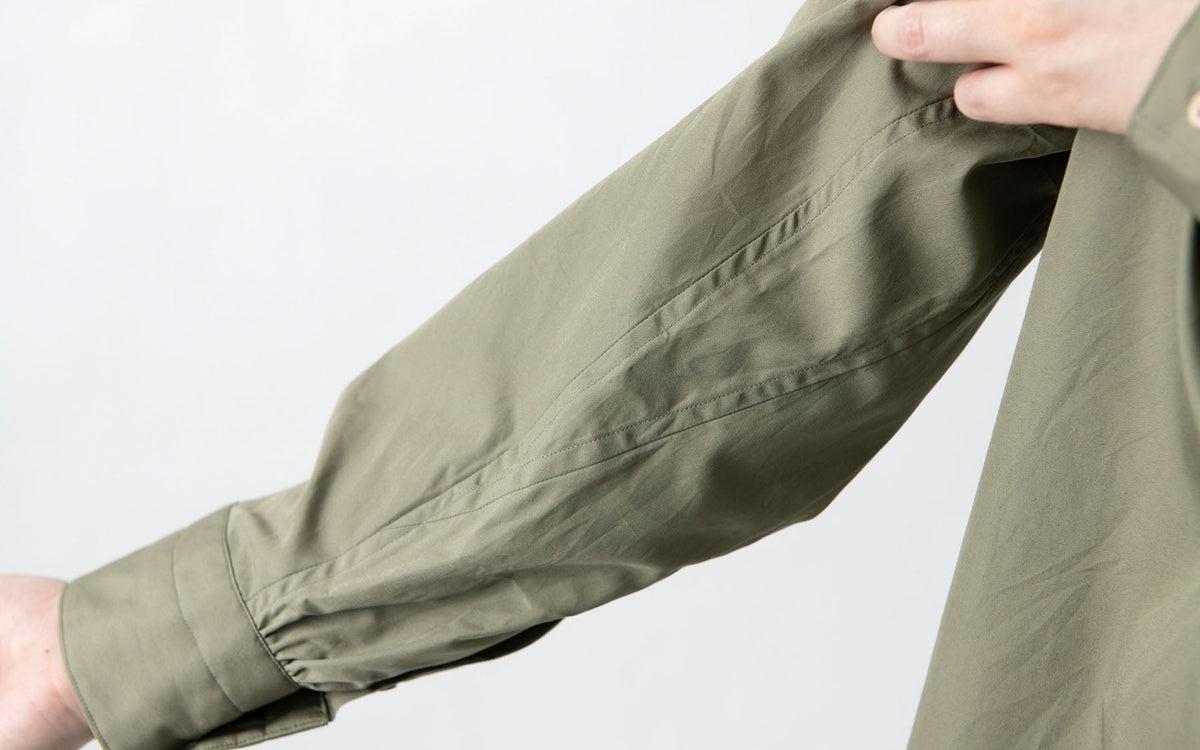 HANDROOM WOMEN'S クラシックフロントプルオーバーシャツ khaki｜ladies｜2size