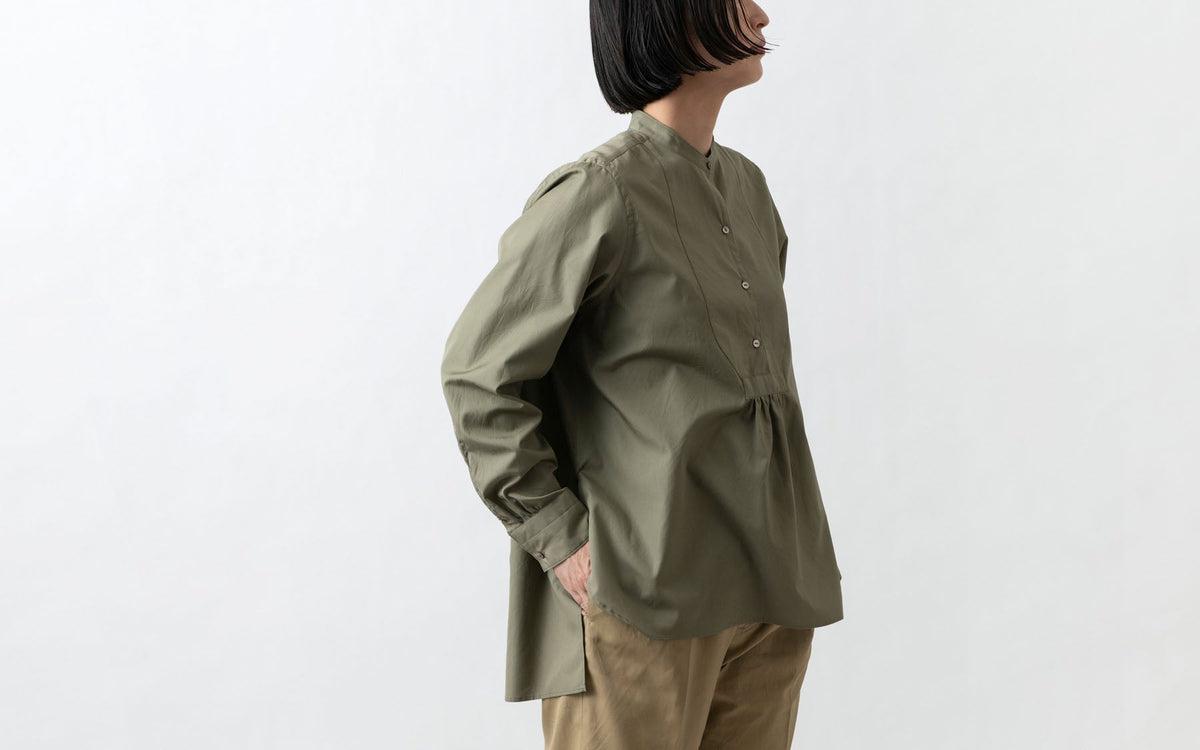 HANDROOM WOMEN'S クラシックフロントプルオーバーシャツ khaki｜ladies｜2size