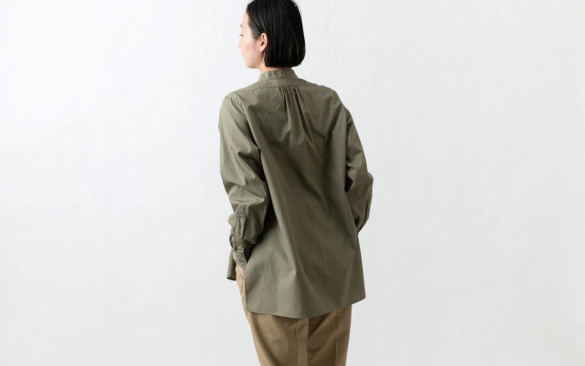 HANDROOM WOMEN'S クラシックフロントプルオーバーシャツ khaki｜ladies｜2size