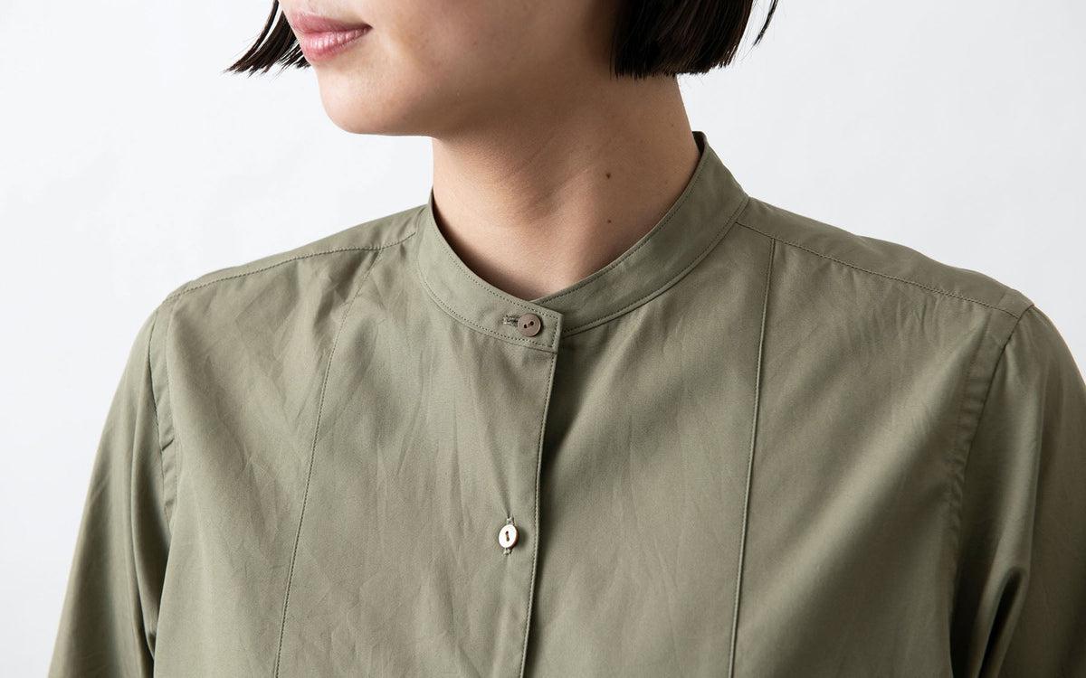 HANDROOM WOMEN'S クラシックフロントプルオーバーシャツ khaki｜ladies｜2size