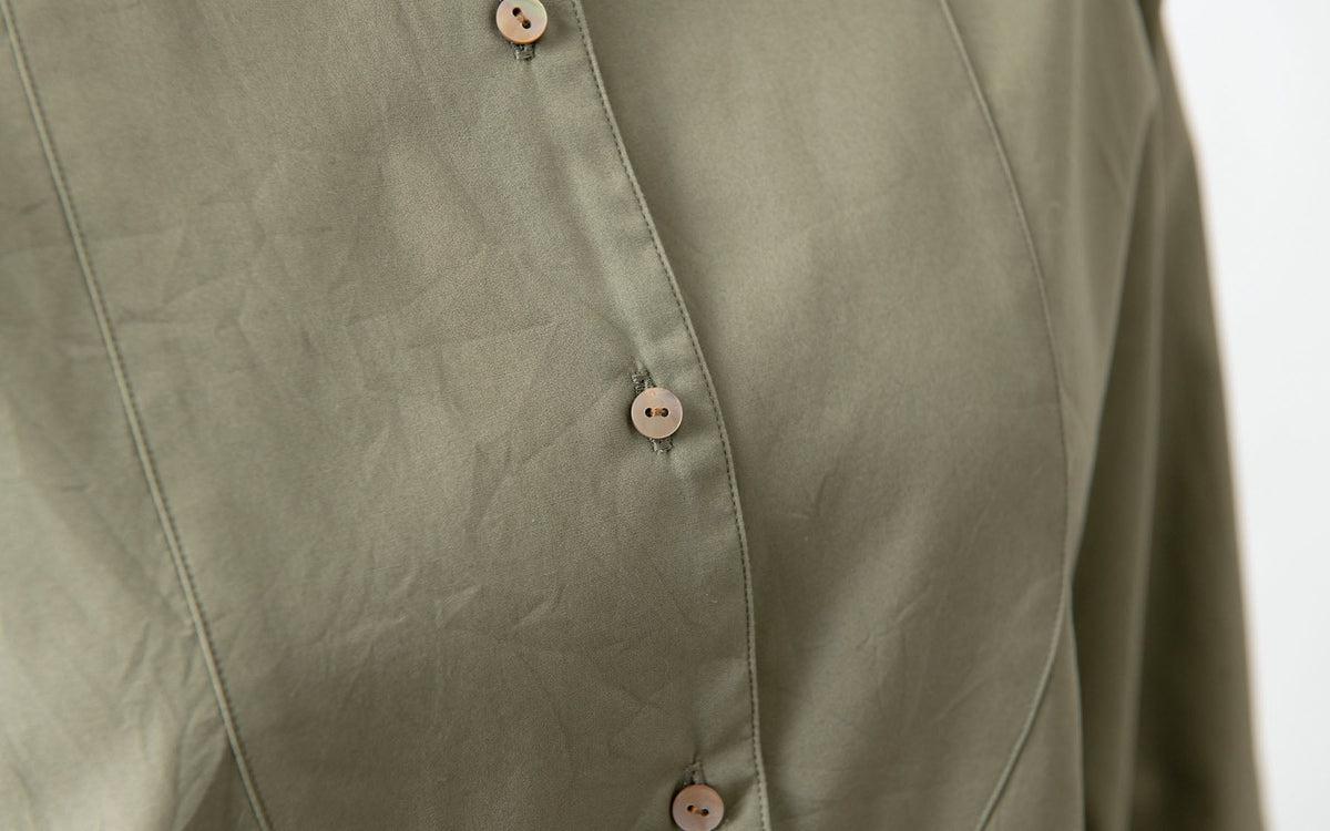 HANDROOM WOMEN'S クラシックフロントプルオーバーシャツ khaki｜ladies｜2size