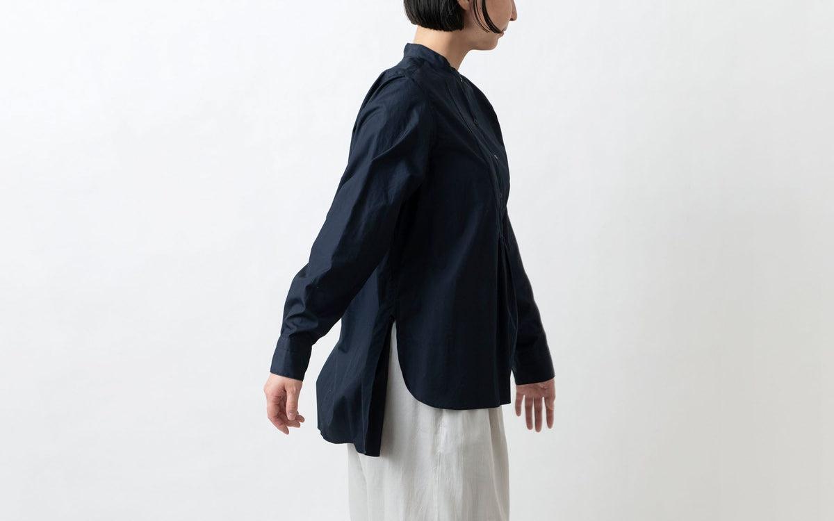 HANDROOM WOMEN'S クラシックフロントプルオーバーシャツ navy｜ladies｜2size