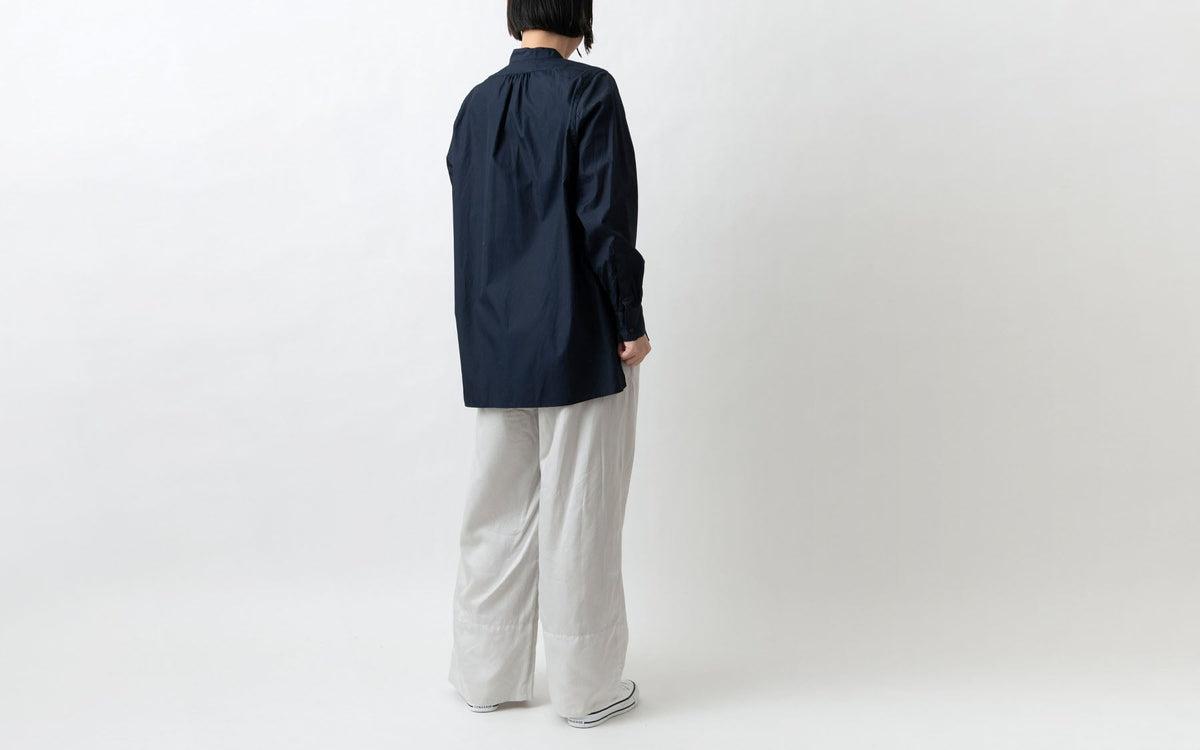 HANDROOM WOMEN'S クラシックフロントプルオーバーシャツ navy｜ladies｜2size