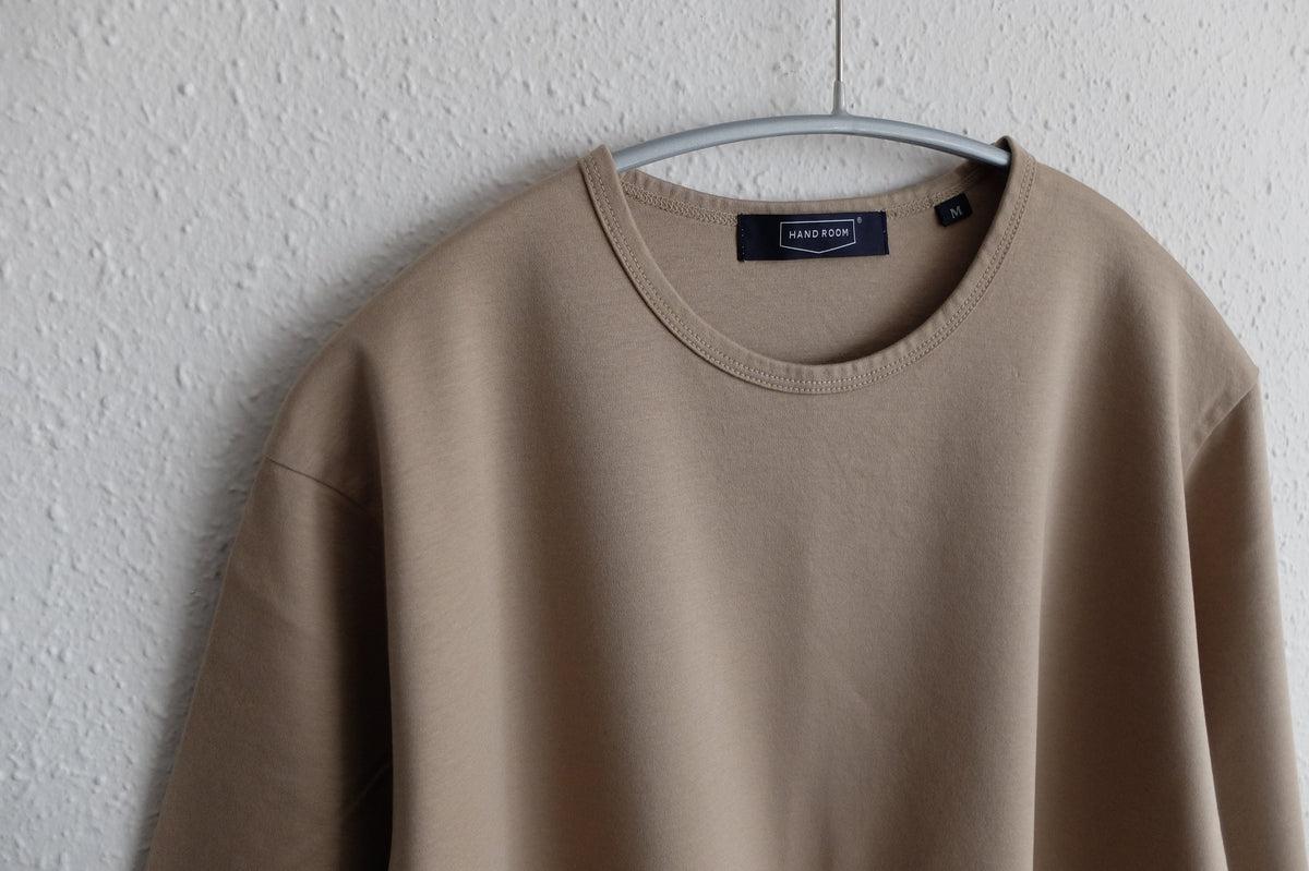 HANDROOM WOMEN'S クルーネック5分袖Tシャツ beige｜ladies