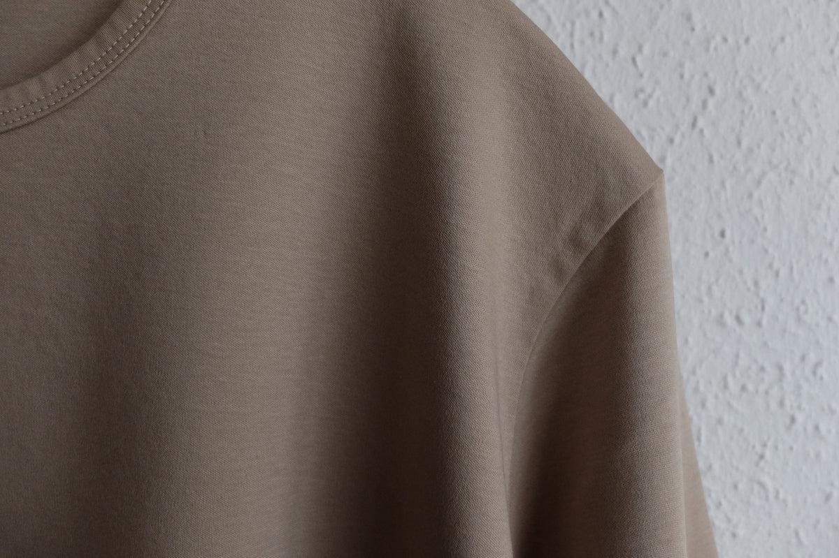 HANDROOM WOMEN'S クルーネック5分袖Tシャツ beige｜ladies