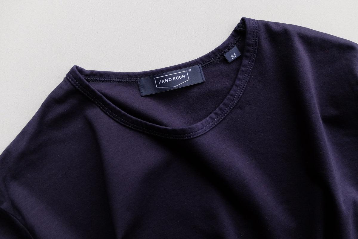 HANDROOM WOMEN'S クルーネック5分袖Tシャツ navy｜ladies