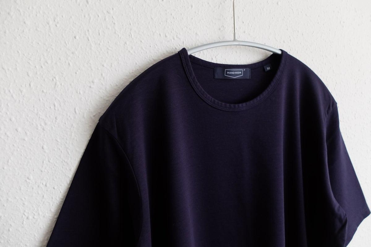 HANDROOM WOMEN'S クルーネック5分袖Tシャツ navy｜ladies