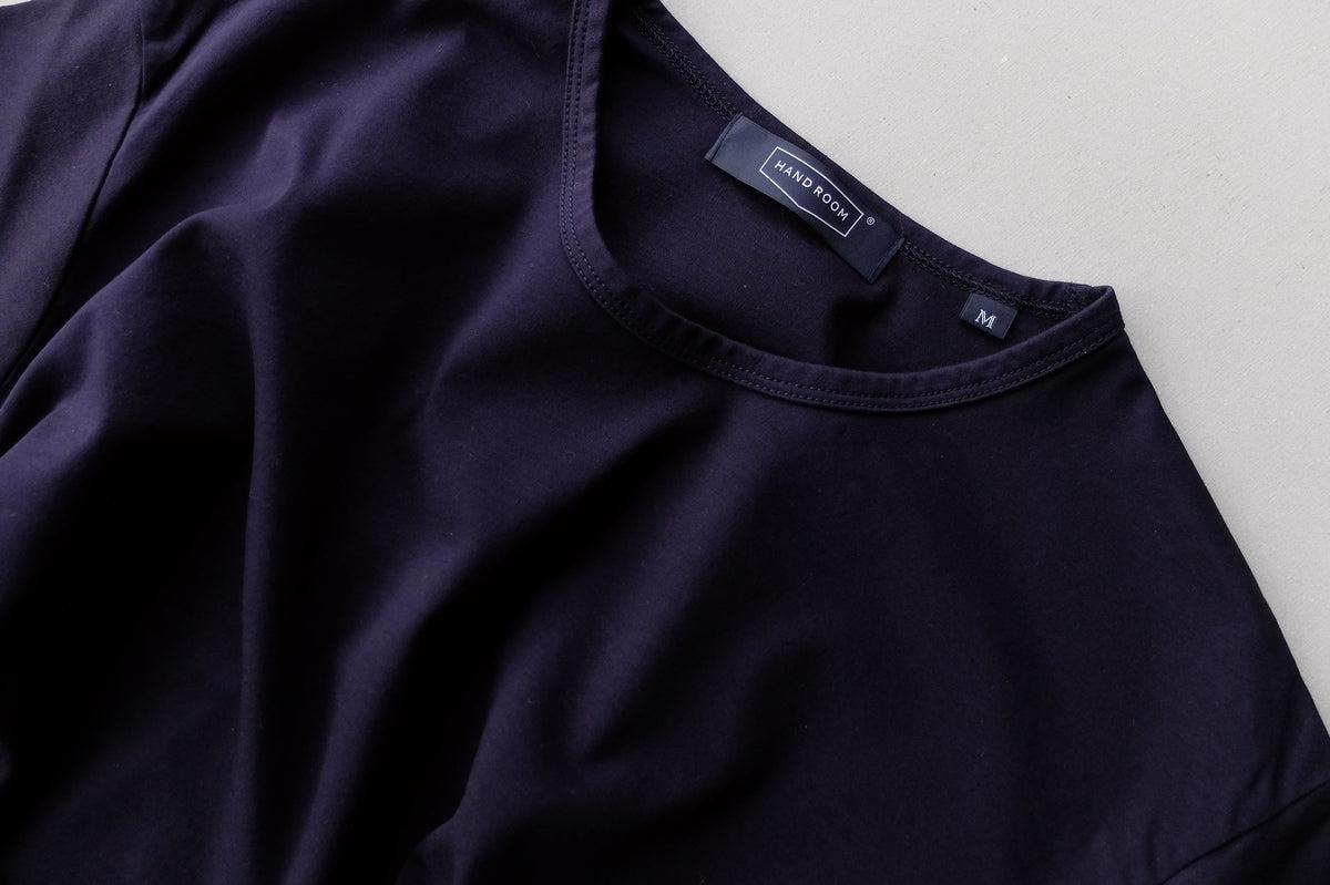 HANDROOM WOMEN'S クルーネック5分袖Tシャツ navy｜ladies