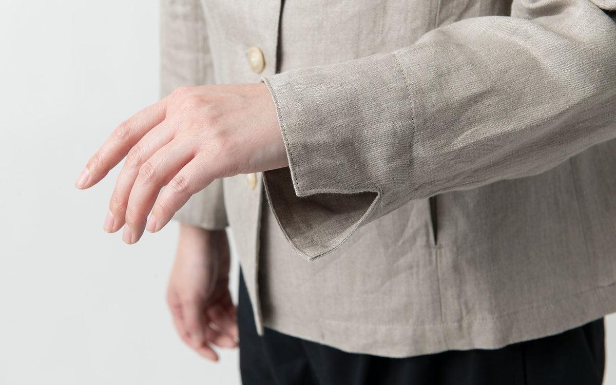 HANDROOM WOMEN'S リネン スタンドカラージャケット beige｜ladies｜2size