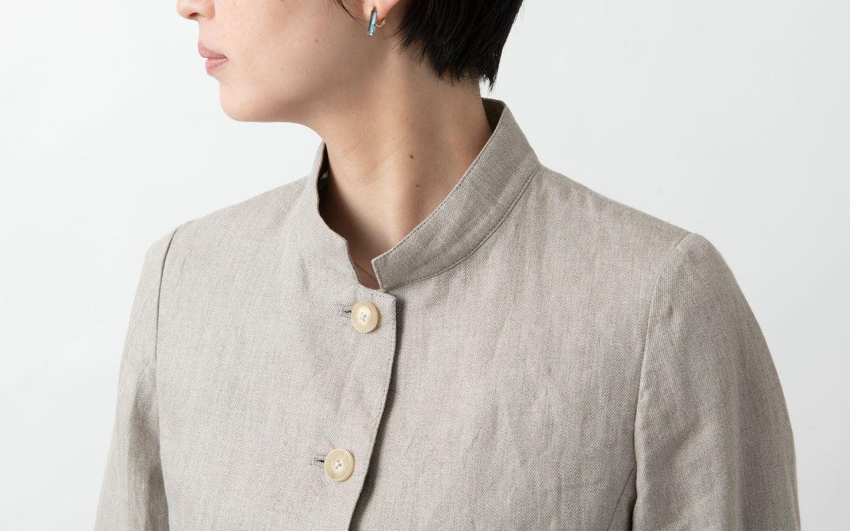 HANDROOM WOMEN'S リネン スタンドカラージャケット navy｜ladies｜2size