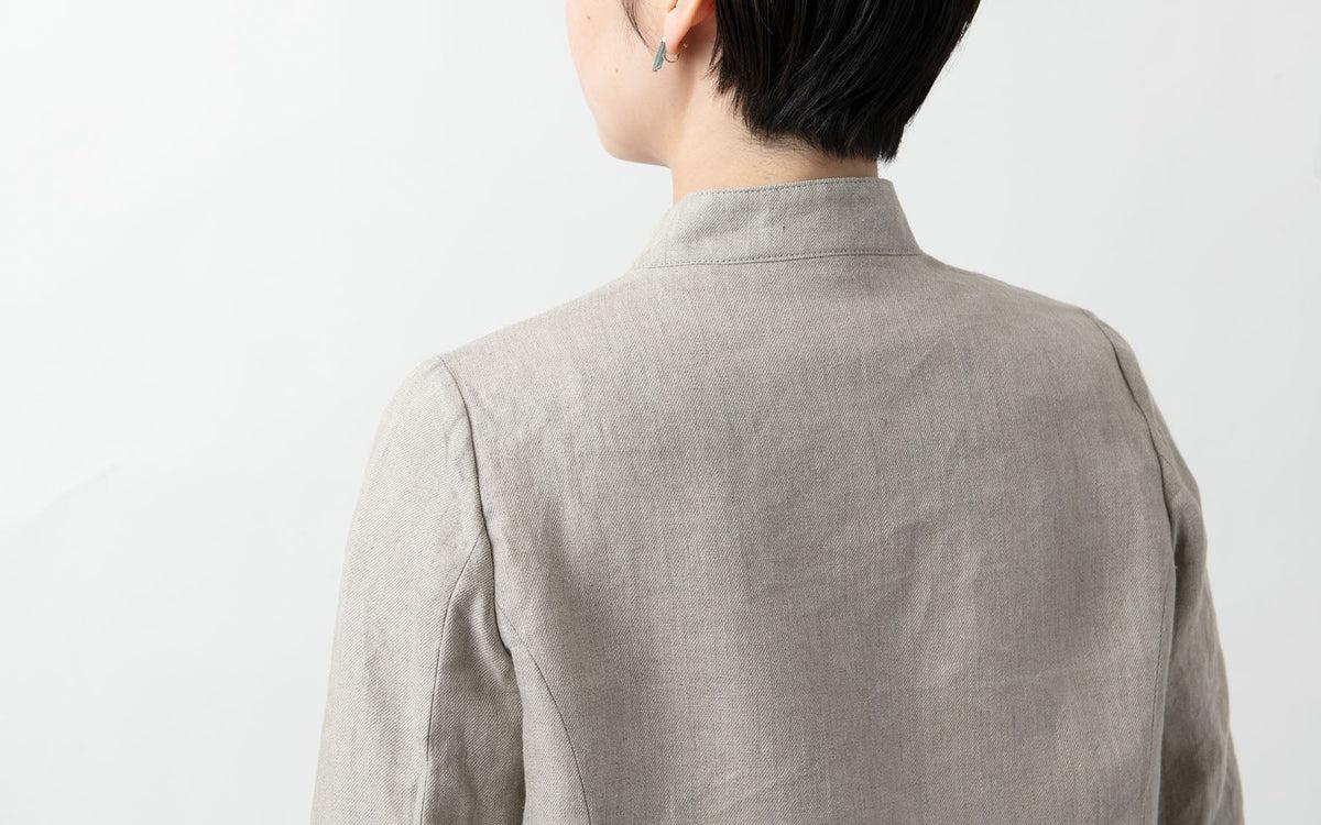 HANDROOM WOMEN'S リネン スタンドカラージャケット navy｜ladies｜2size