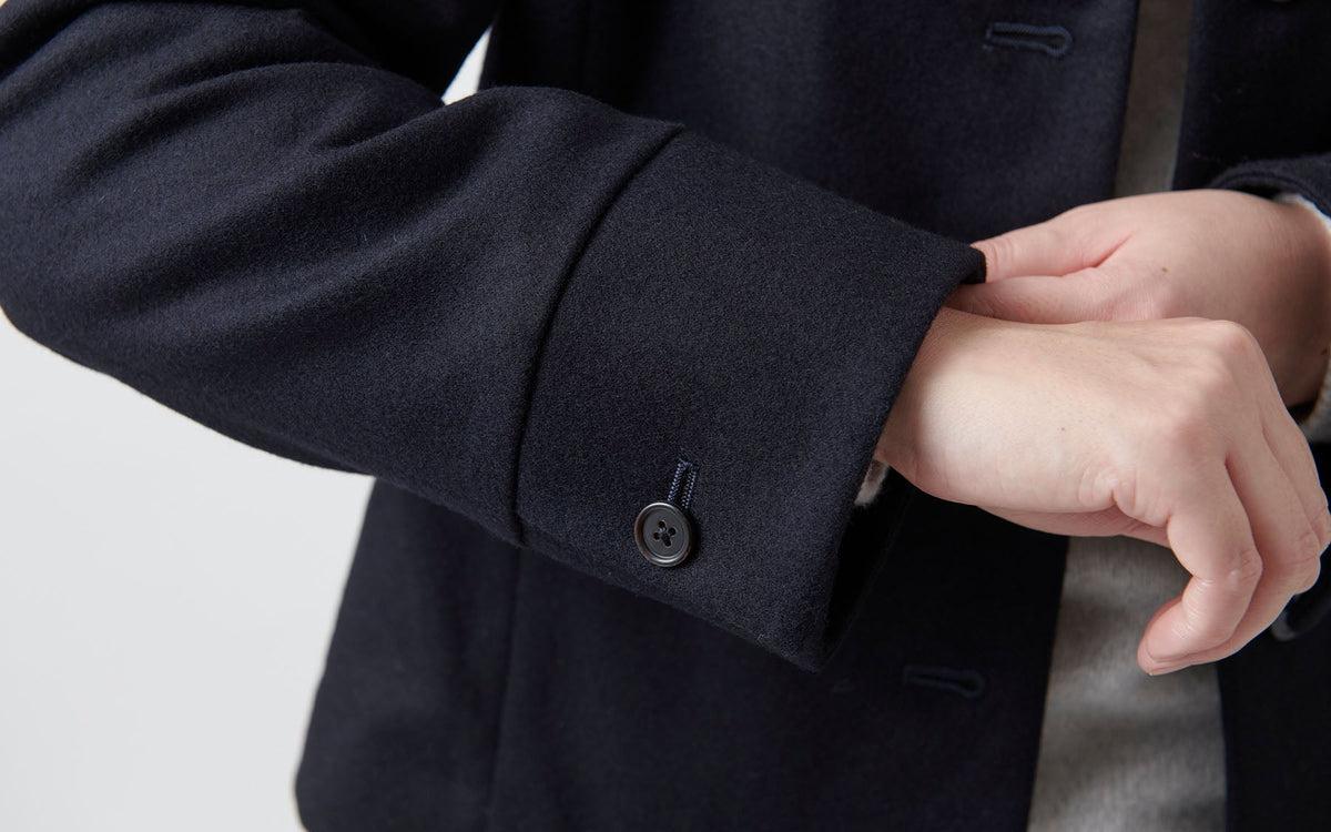 HANDROOM WOMEN'S タスマニアウール スタンドカラージャケット navy｜ladies｜2size