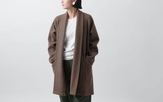MITTAN / 半纏コート 茶 CT-19 / unisex
