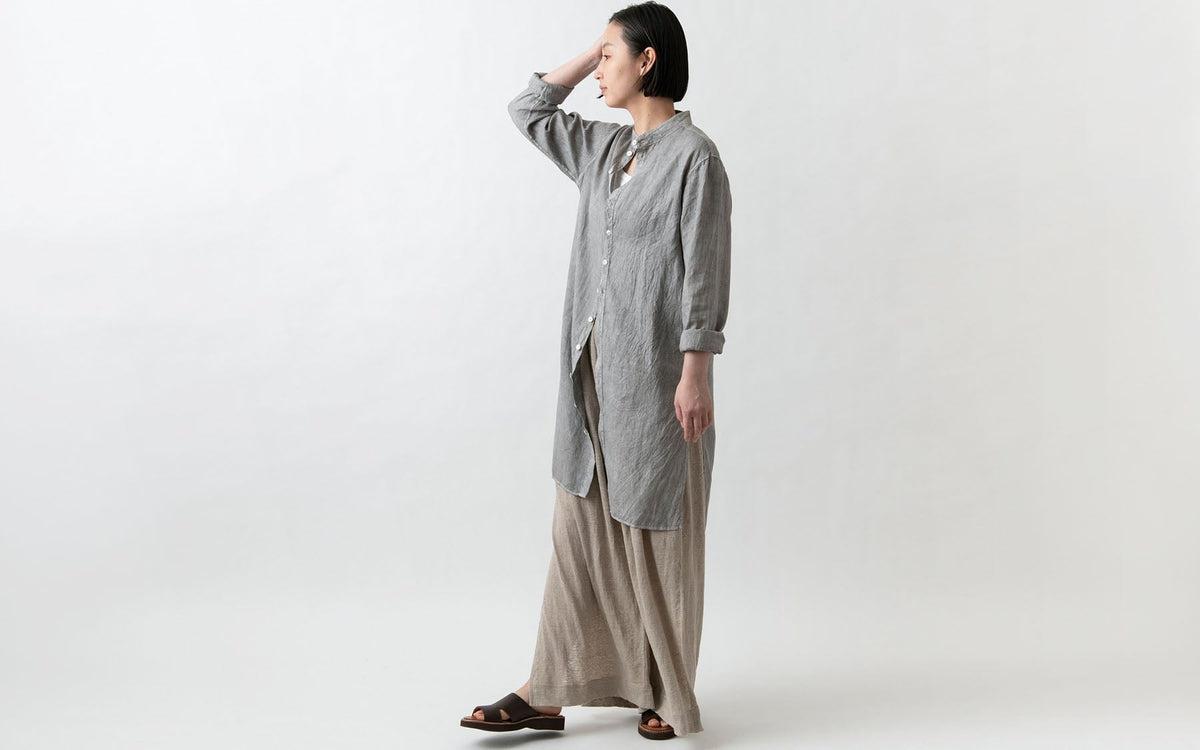 MITTAN / 大麻ロングシャツ 胡桃 SH-133C / unisex