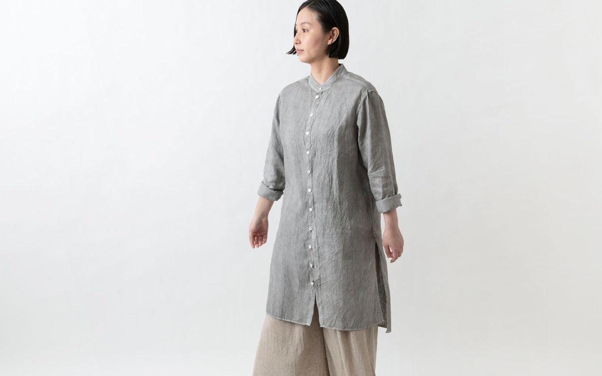 MITTAN / 大麻ロングシャツ 胡桃 SH-133C / unisex