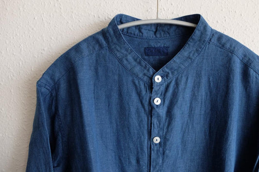 MITTAN / 大麻ロングシャツ 藍 SH-133C / unisex