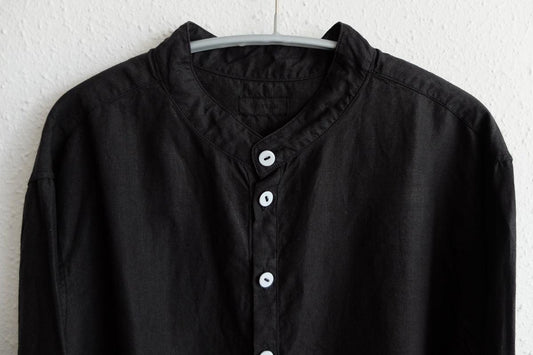 MITTAN / 大麻シャツ 高密度 黒 SH-57 / unisex