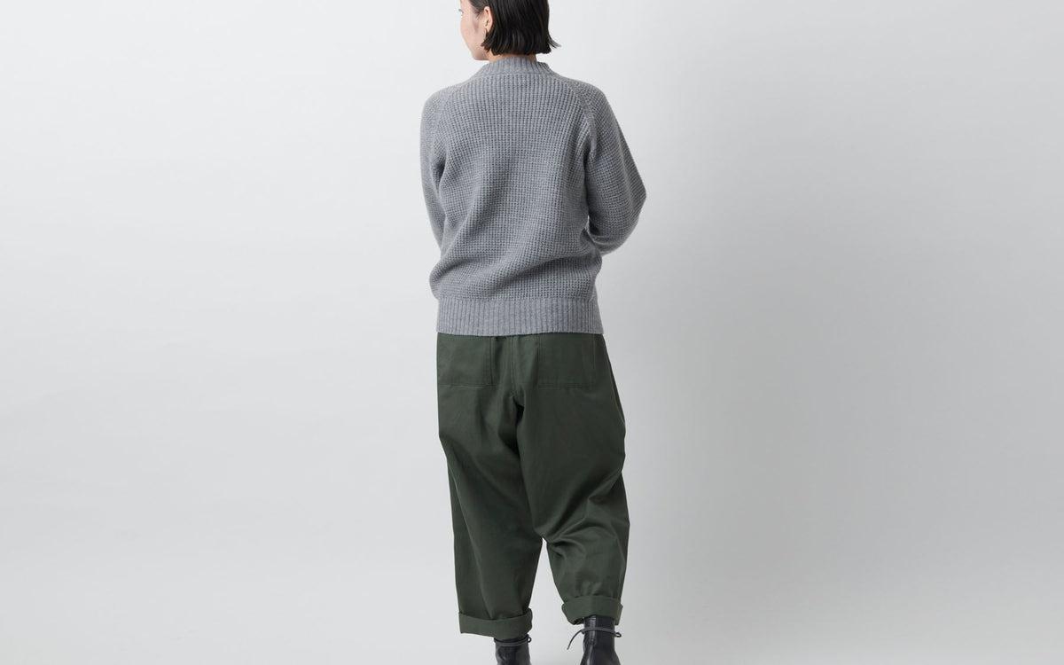 MITTAN / 軽量ウールニットブルゾン 灰 KN-14 / unisex