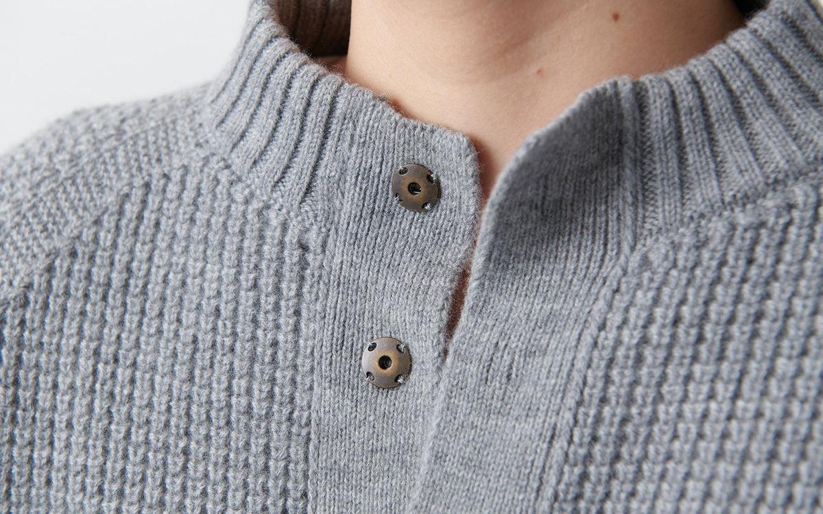 MITTAN / 軽量ウールニットブルゾン 灰 KN-14 / unisex