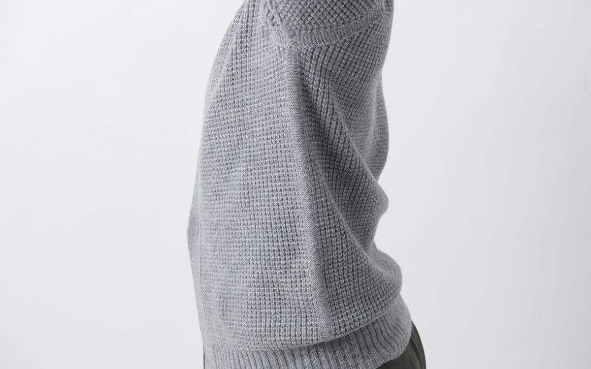 MITTAN / 軽量ウールニットブルゾン 灰 KN-14 / unisex