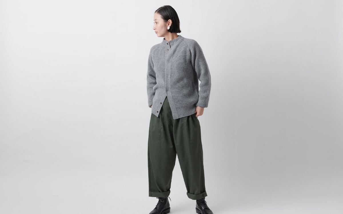 MITTAN / 軽量ウールニットブルゾン 墨黒 KN-14 / unisex