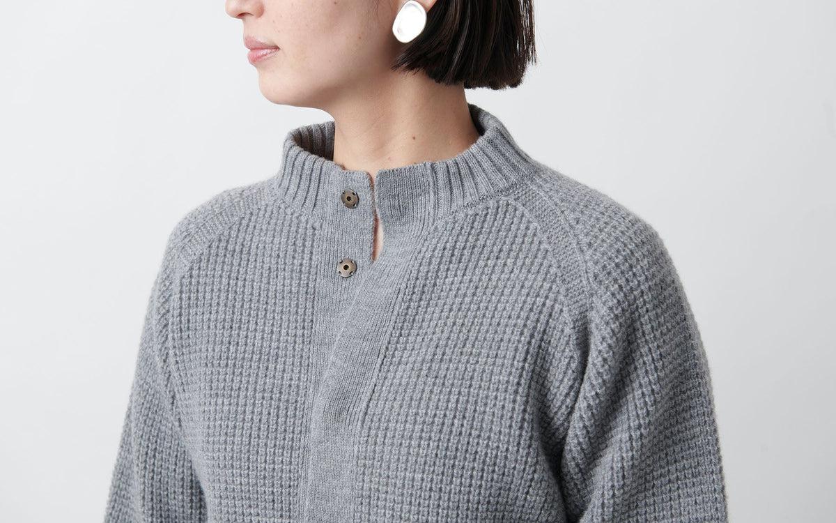 MITTAN / 軽量ウールニットブルゾン 墨黒 KN-14 / unisex