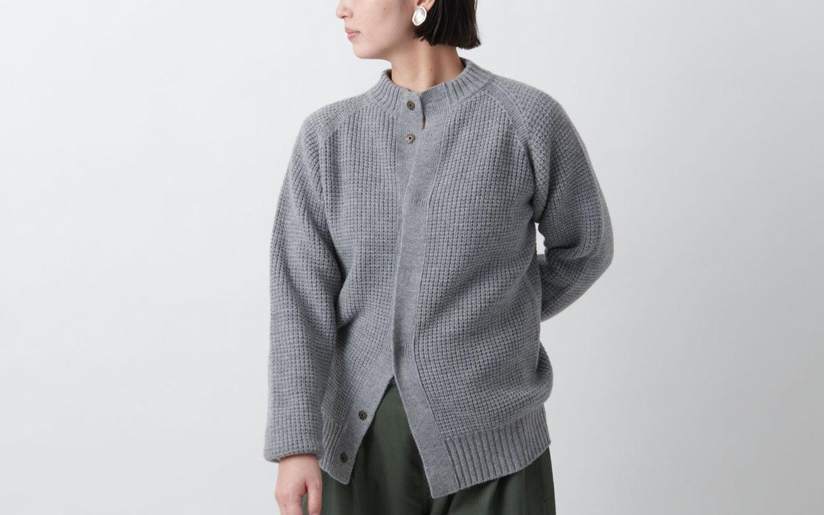 MITTAN / 軽量ウールニットブルゾン 墨黒 KN-14 / unisex