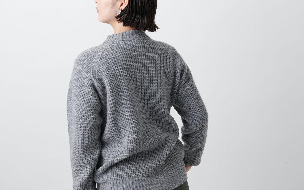 MITTAN / 軽量ウールニットブルゾン 墨黒 KN-14 / unisex