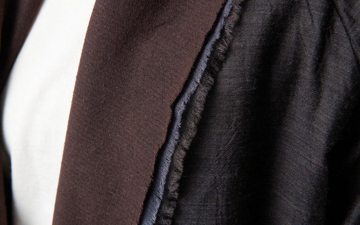 MITTAN / 三重織綿絹毛麻ジャケット 茶がさね JK-23 / unisex