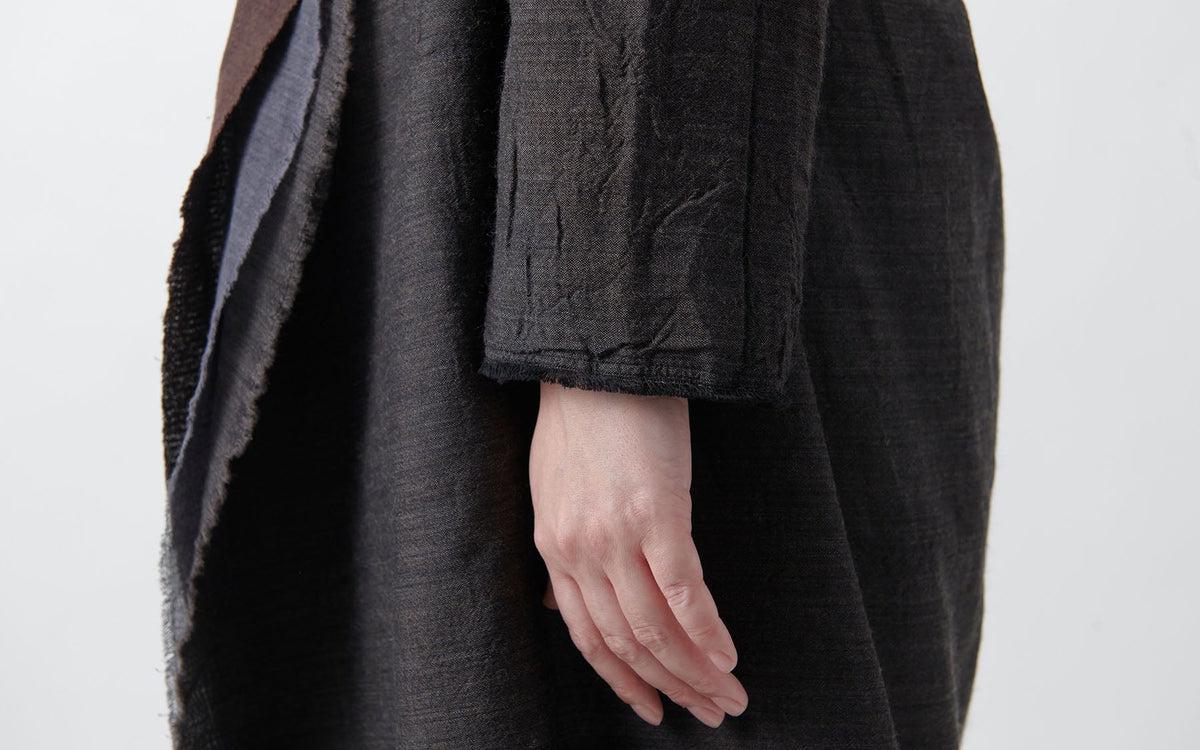 MITTAN / 三重織綿絹毛麻ジャケット 茶がさね JK-23 / unisex