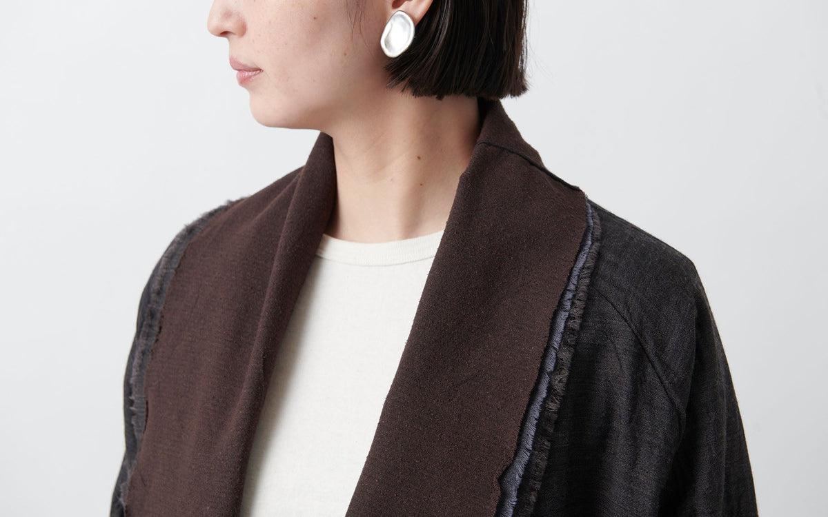 MITTAN / 三重織綿絹毛麻ジャケット 茶がさね JK-23 / unisex