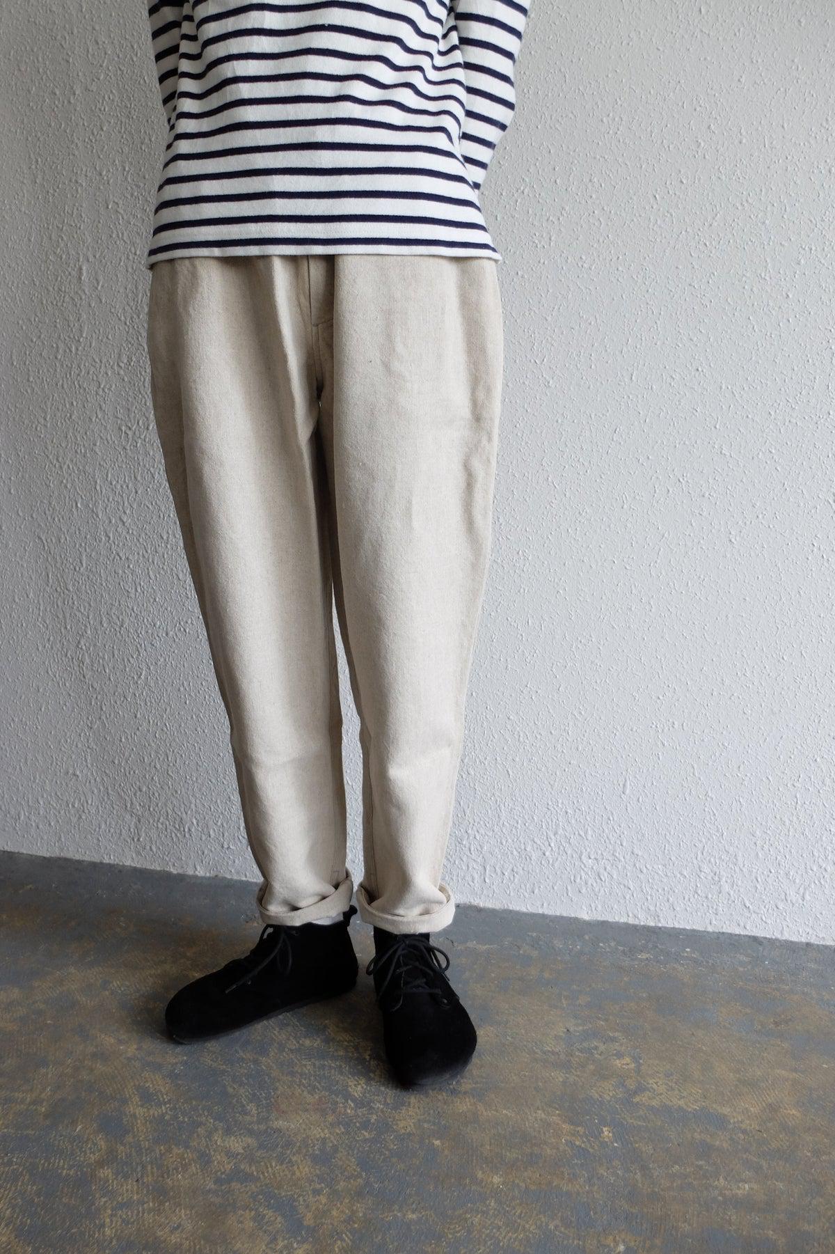 MITTAN / 亜麻苧麻ロングパンツ 墨黒 PT-91 / unisex