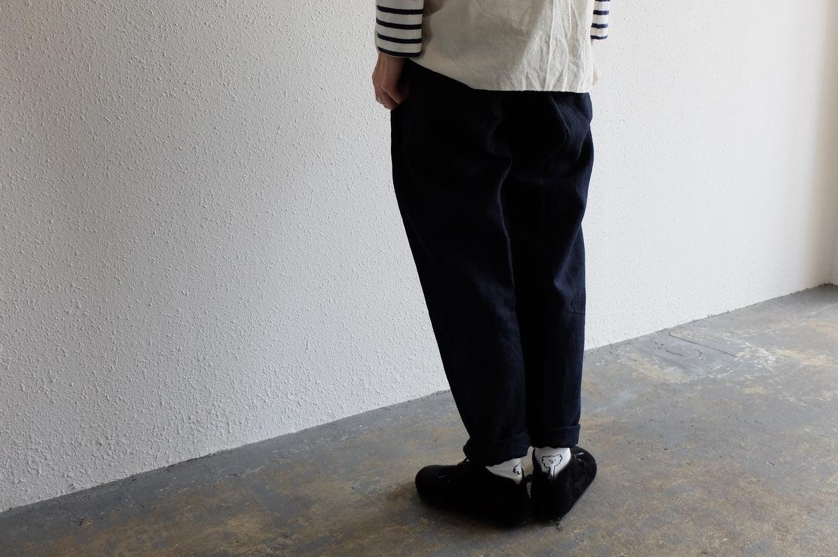 MITTAN / 亜麻苧麻ロングパンツ 墨黒 PT-91 / unisex