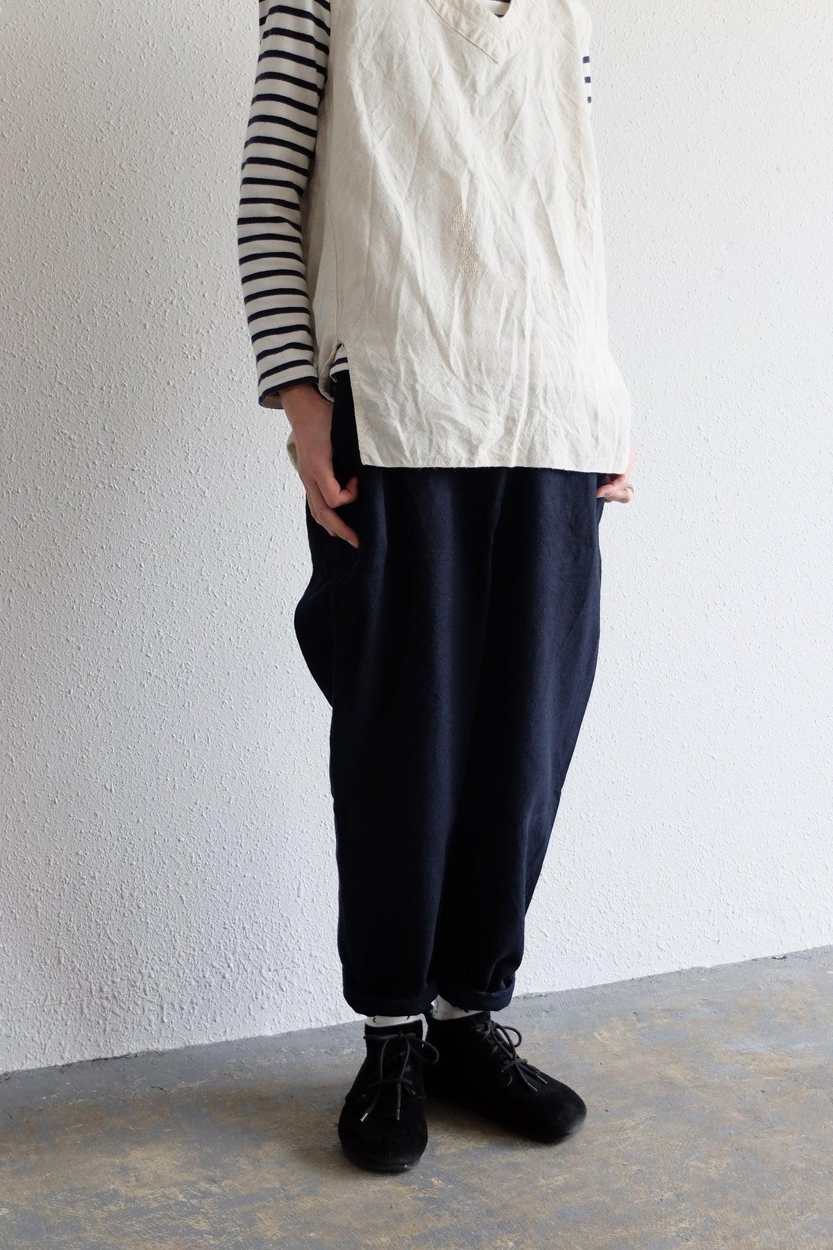 MITTAN / 亜麻苧麻ロングパンツ 濃紺 PT-91 / unisex