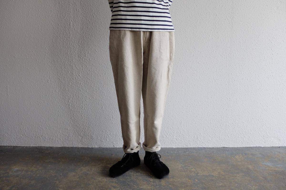 MITTAN / 亜麻苧麻ロングパンツ 濃緑 PT-91 / unisex