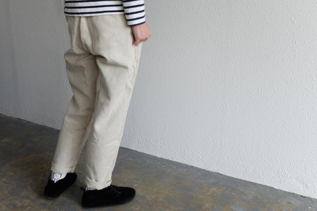 MITTAN / 亜麻苧麻ロングパンツ 濃緑 PT-91 / unisex