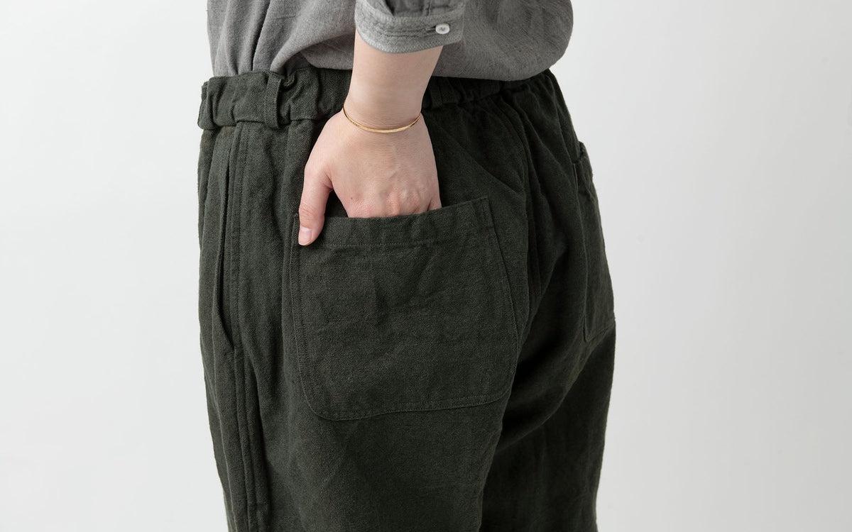 MITTAN / 亜麻苧麻ロングパンツ こげ茶 PT-91 / unisex