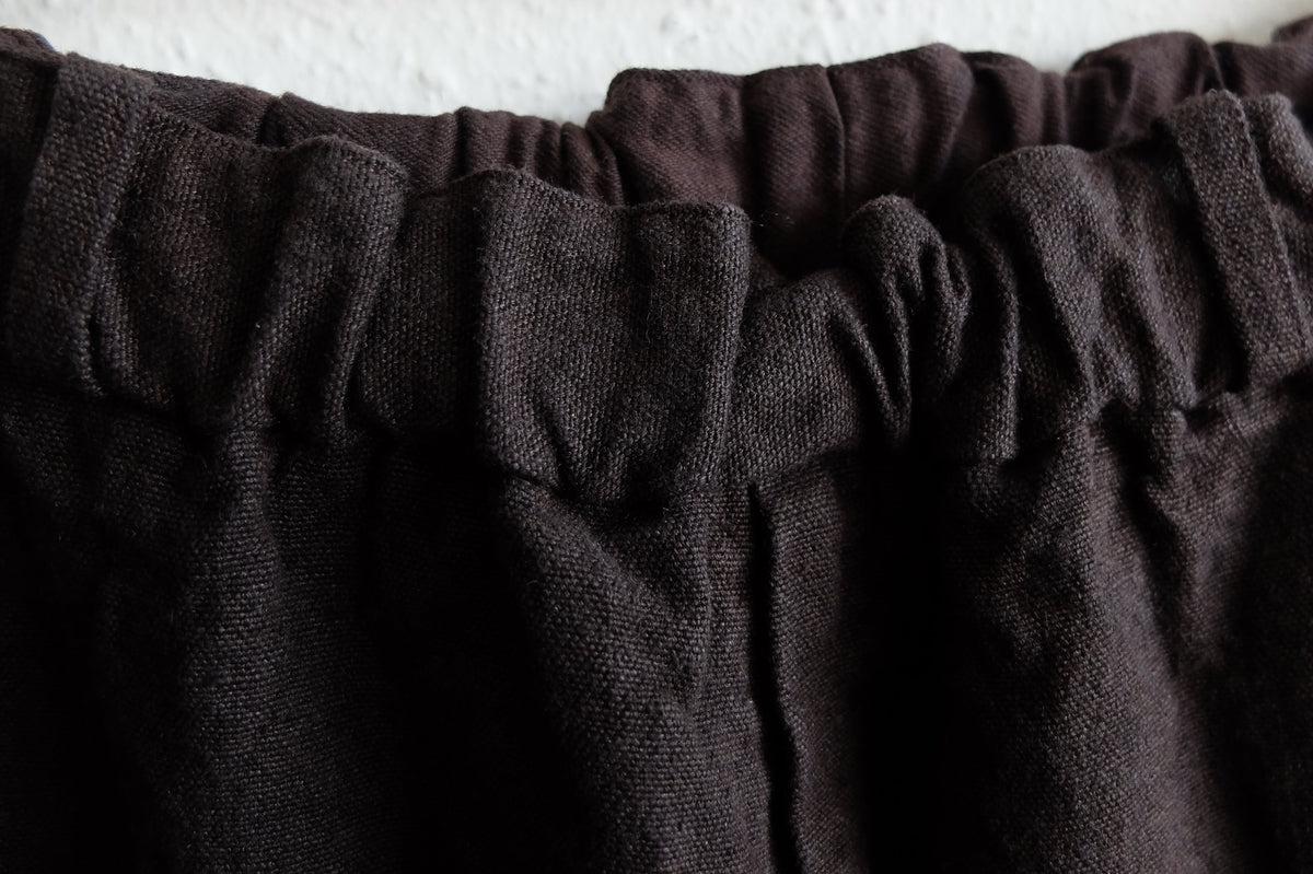 MITTAN / 亜麻苧麻ロングパンツ こげ茶 PT-91 / unisex
