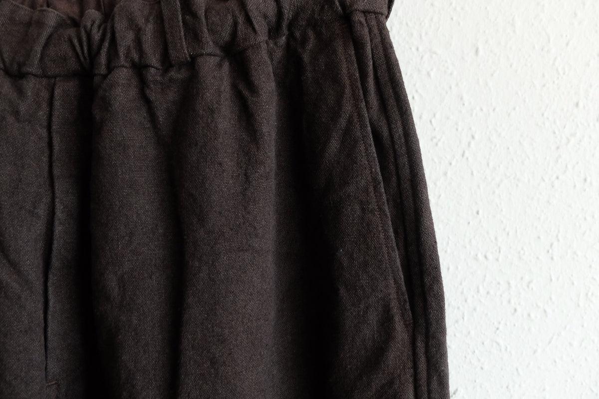 MITTAN / 亜麻苧麻ロングパンツ こげ茶 PT-91 / unisex
