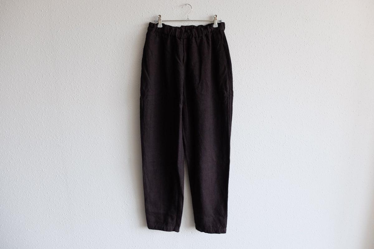 MITTAN / 亜麻苧麻ロングパンツ こげ茶 PT-91 / unisex